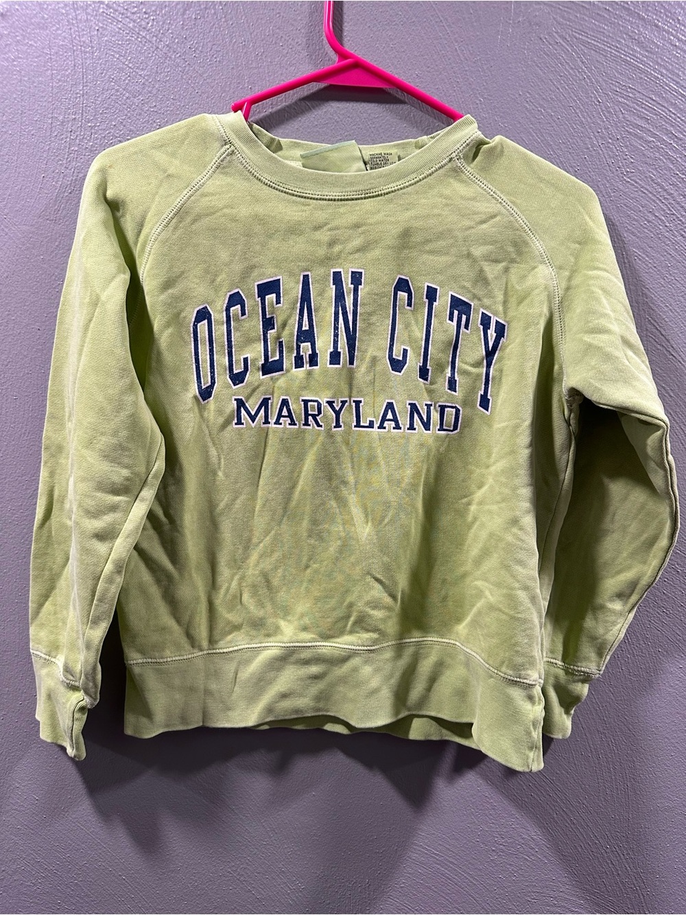 Genuine Merchandise Light Green Ocean City Maryland Crewneck Sweatshirt